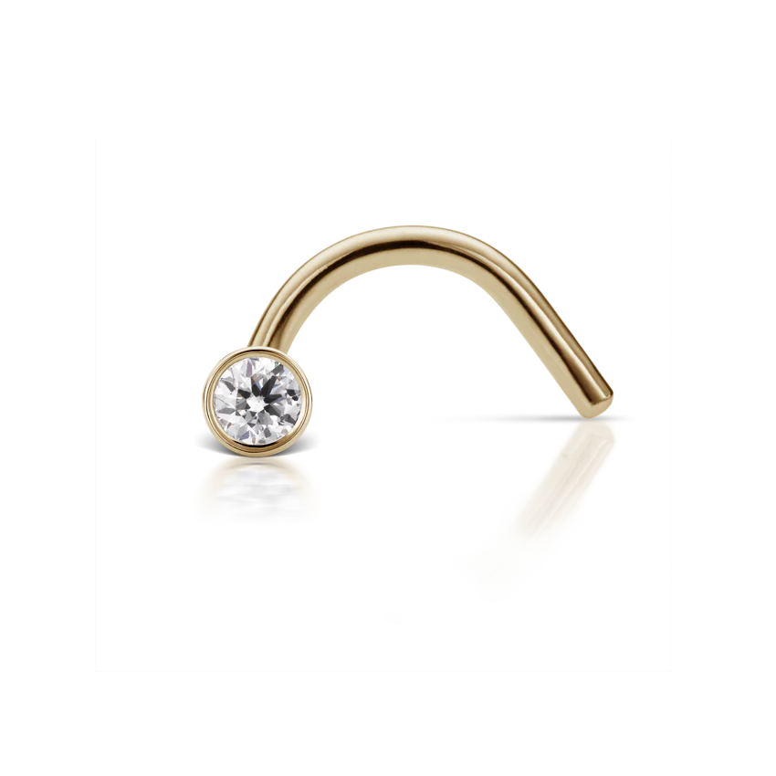 0.85mm Diamond Plain Bezel Nostril Screw - Image 3
