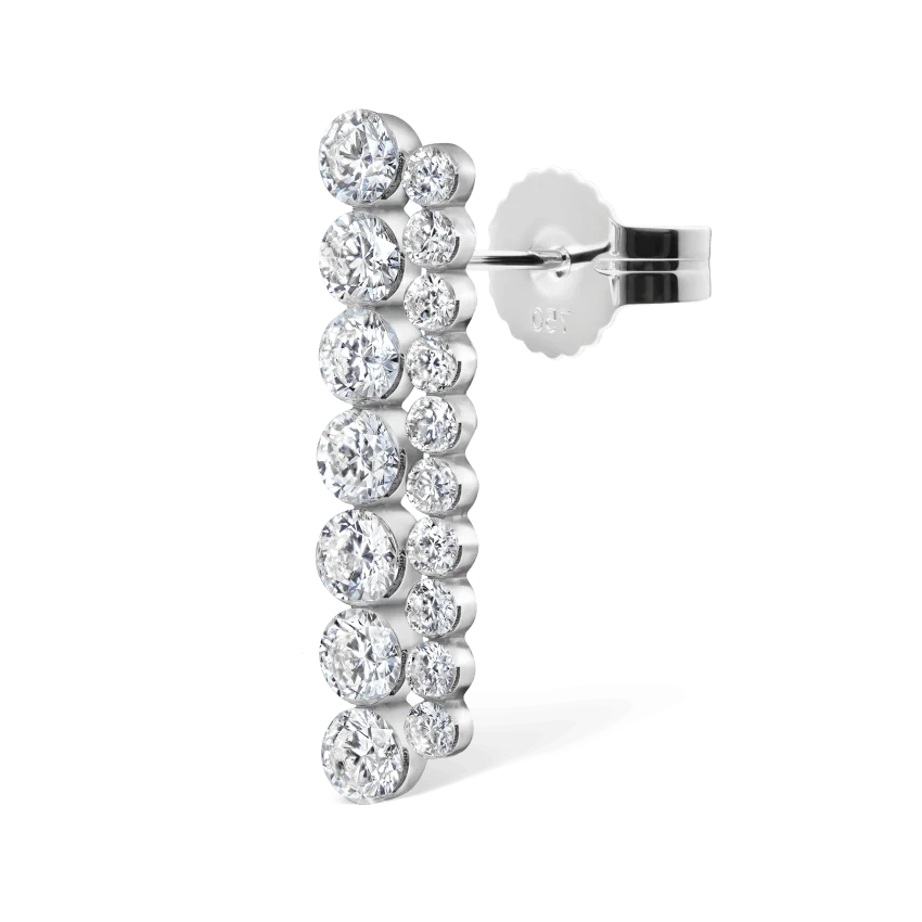 Invisible Set Diamond Apsara Bar Stud Earring - Image 14