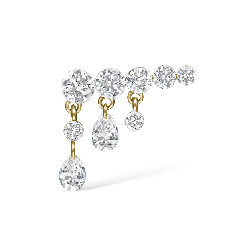 Invisible Set Diamond Crescendo Bar Stud Earring - Image 11