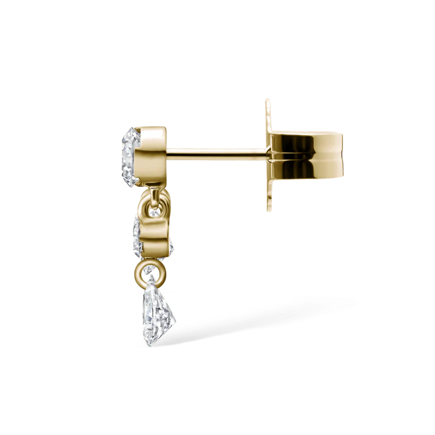 Invisible Set Diamond Crescendo Bar Stud Earring - Image 17