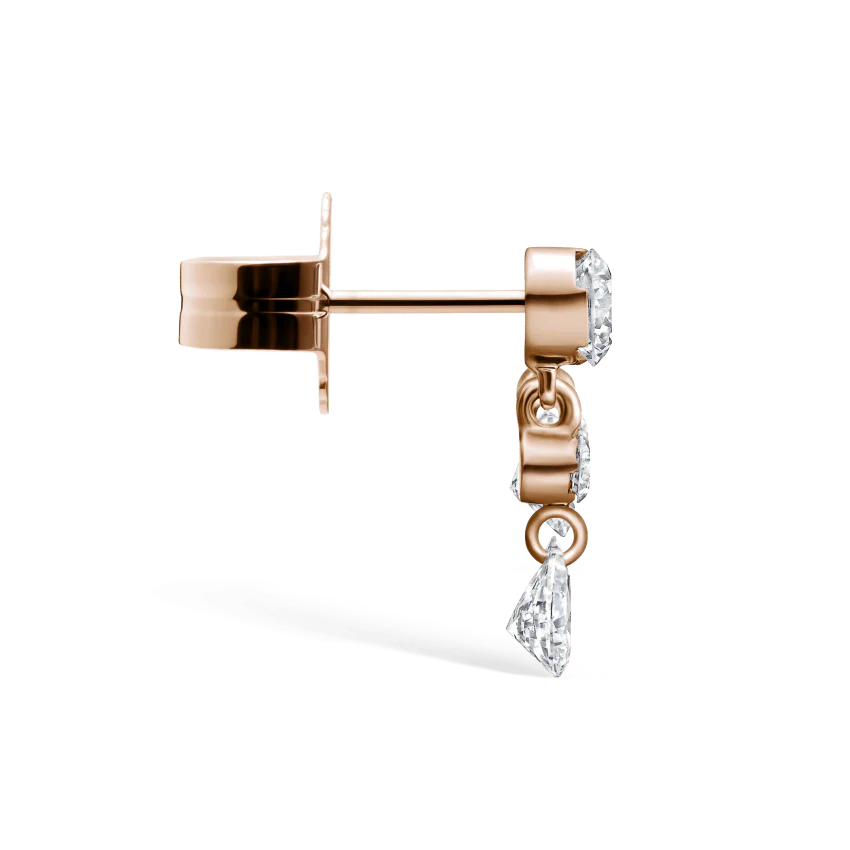Invisible Set Diamond Crescendo Bar Stud Earring - Image 20