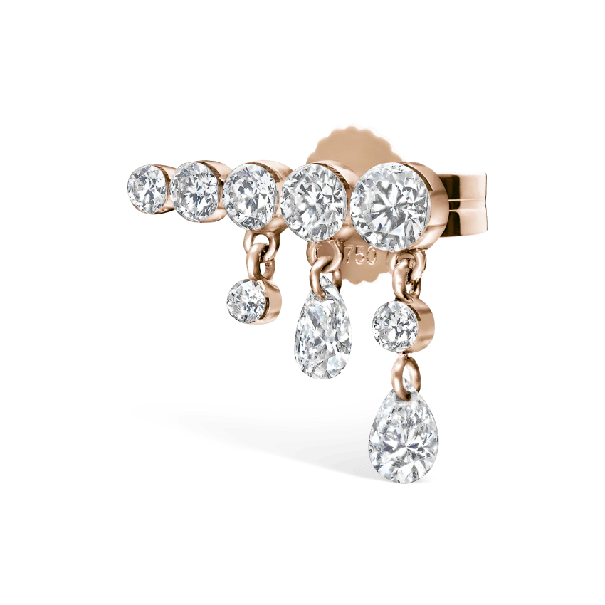Invisible Set Diamond Crescendo Bar Stud Earring - Image 22