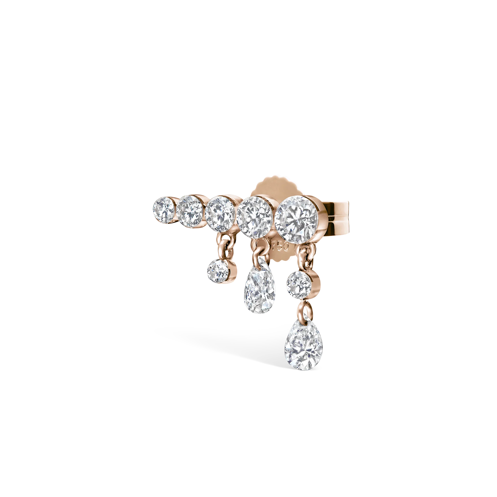 Invisible Set Diamond Crescendo Bar Stud Earring - Image 27