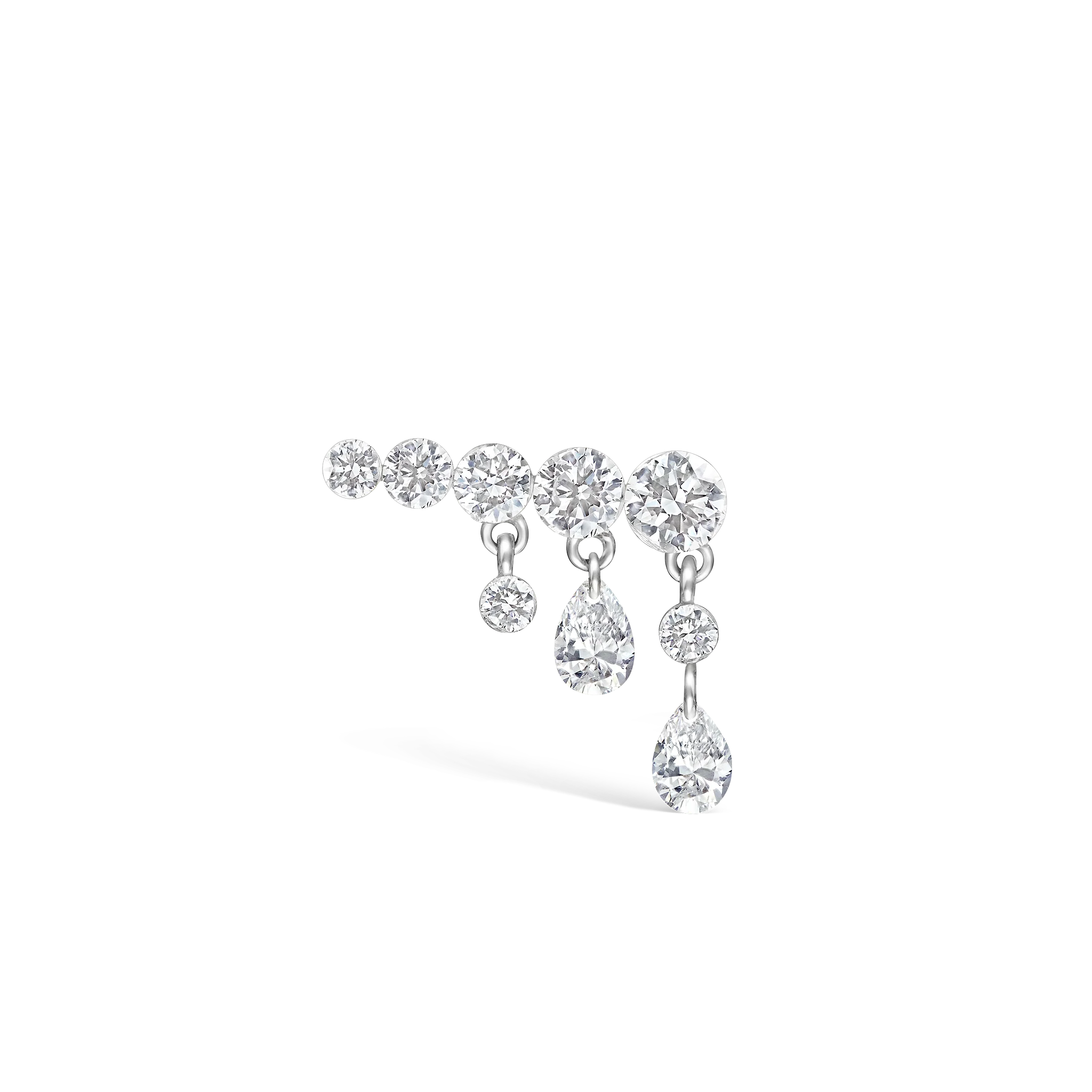 Invisible Set Diamond Crescendo Bar Stud Earring - Image 29