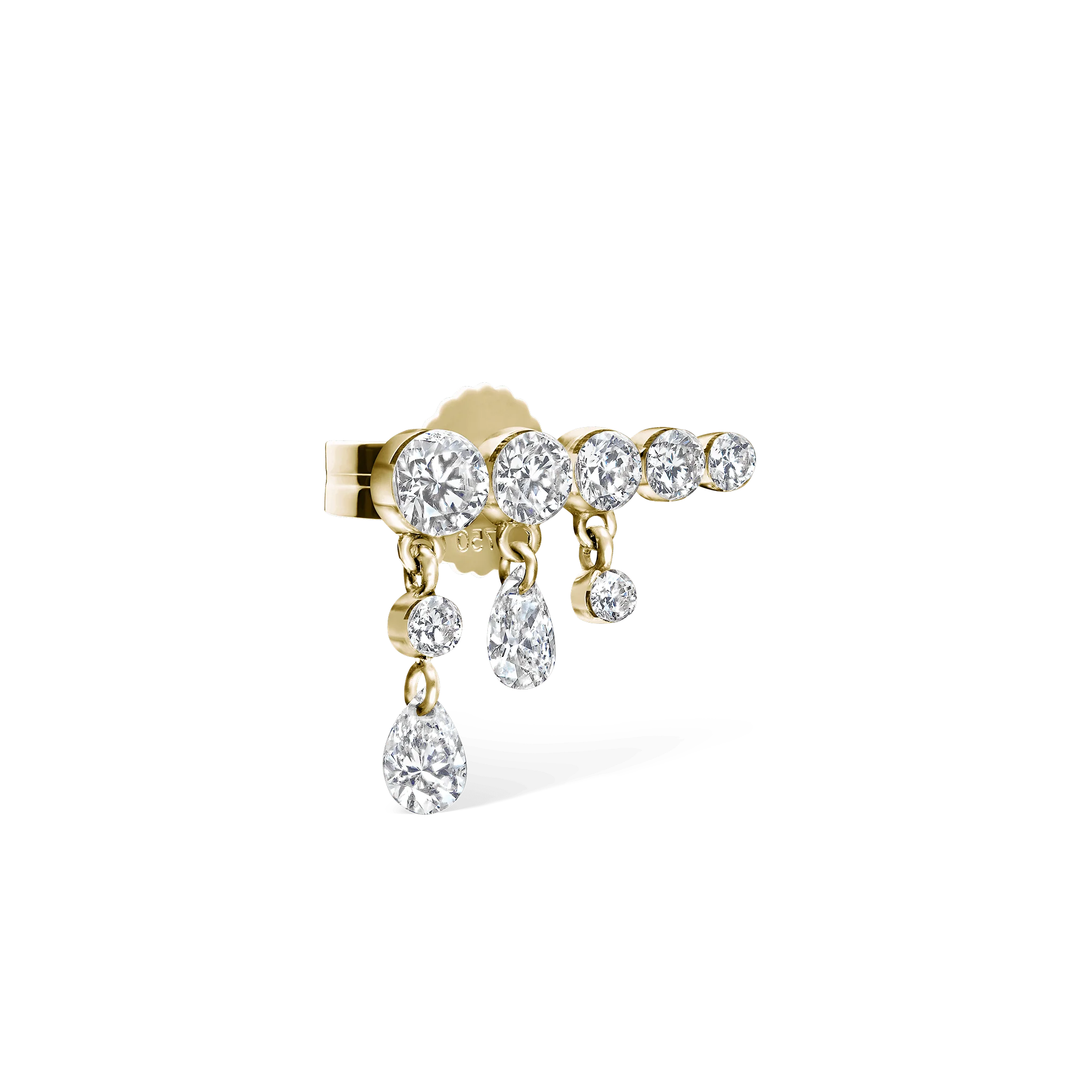 Invisible Set Diamond Crescendo Bar Stud Earring - Image 30