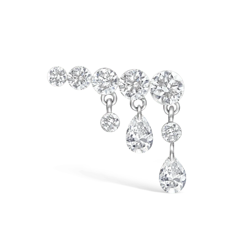 Invisible Set Diamond Crescendo Bar Stud Earring - Image 8