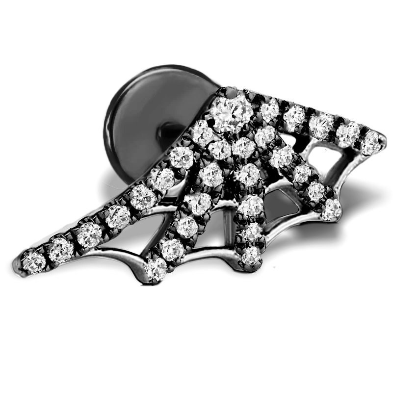 Diamond Web Threaded Stud Earring - Image 34