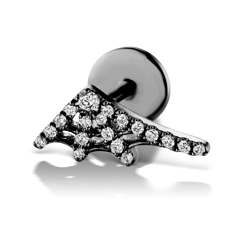 Diamond Web Threaded Stud Earring With Titanium Backing - Image 29