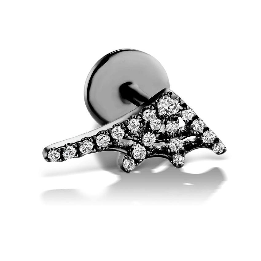 Diamond Web Threaded Stud Earring With Titanium Backing - Image 33