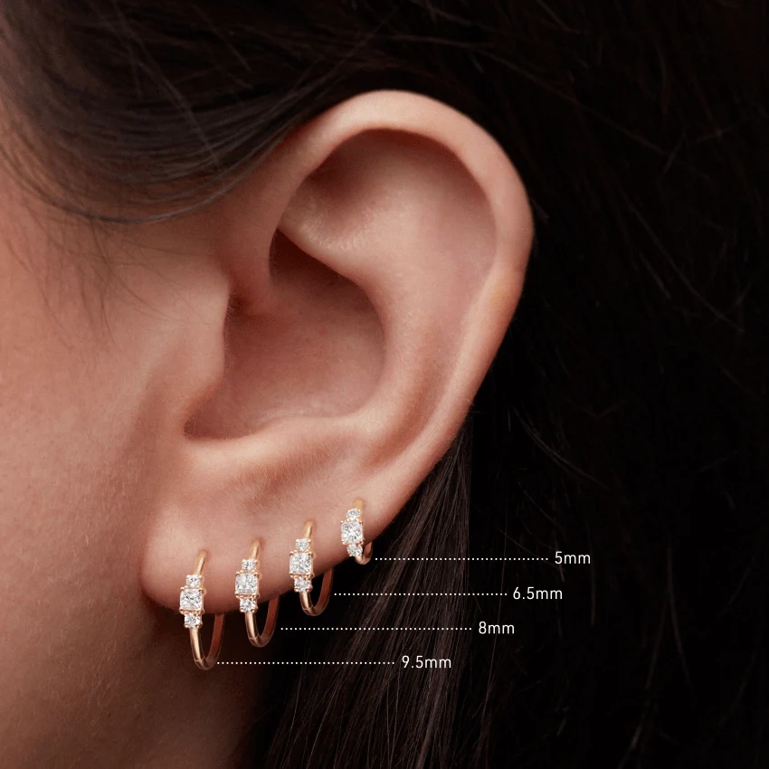 2mm Diamond Princess Hoop Earring - Image 43