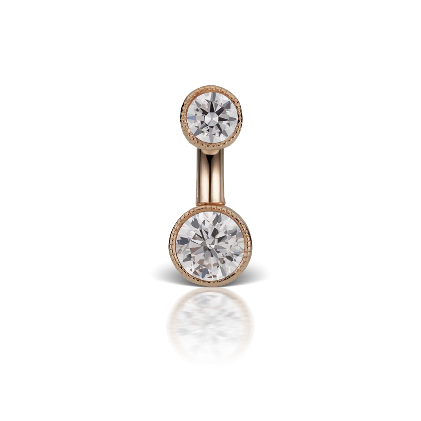 Scallop Set Cubic Zirconia Engraved Rook Barbell - Image 32