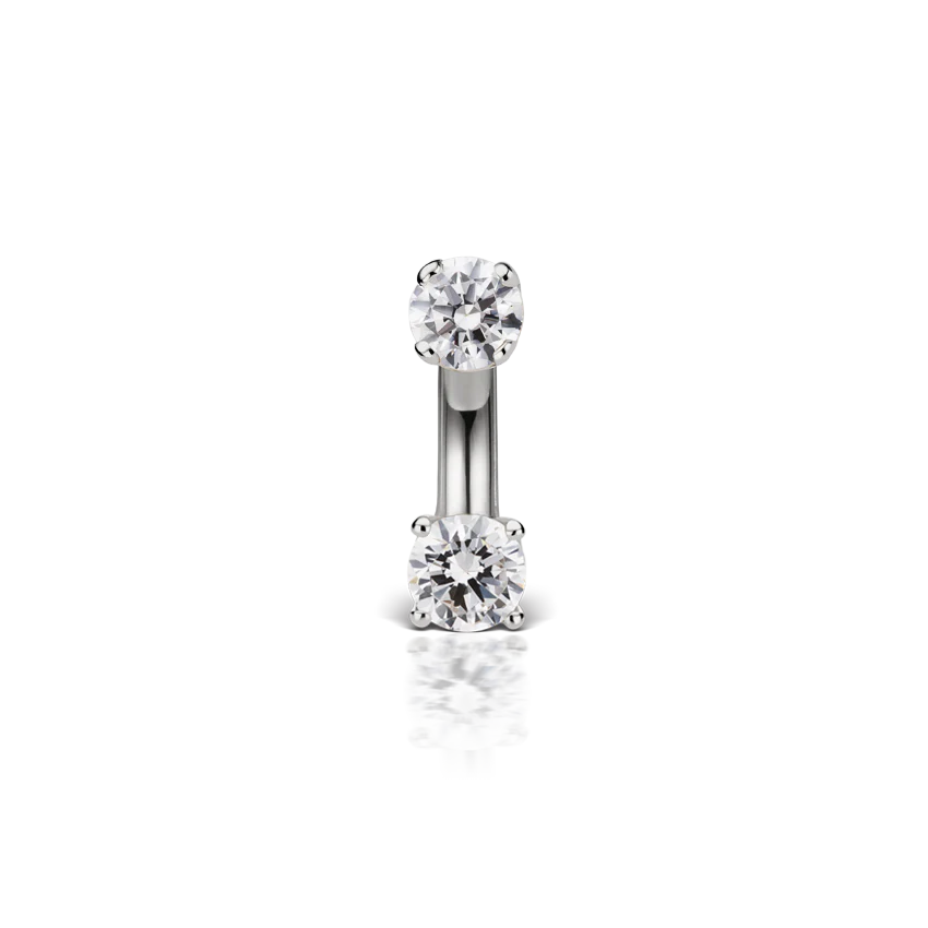 Prong Set Cubic Zirconia Rook Barbell - Image 13