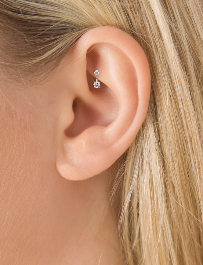 Prong Set Cubic Zirconia Rook Barbell - Image 24
