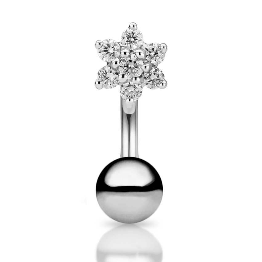 Diamond Flower and Ball Rook Barbell - Image 3
