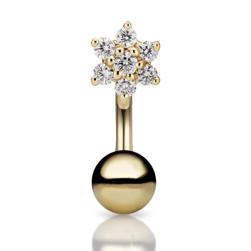 Diamond Flower and Ball Rook Barbell - Image 4