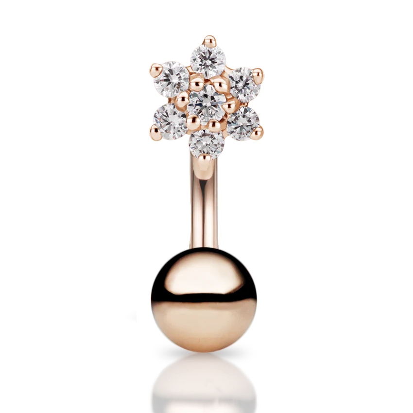 Diamond Flower and Ball Rook Barbell - Image 7