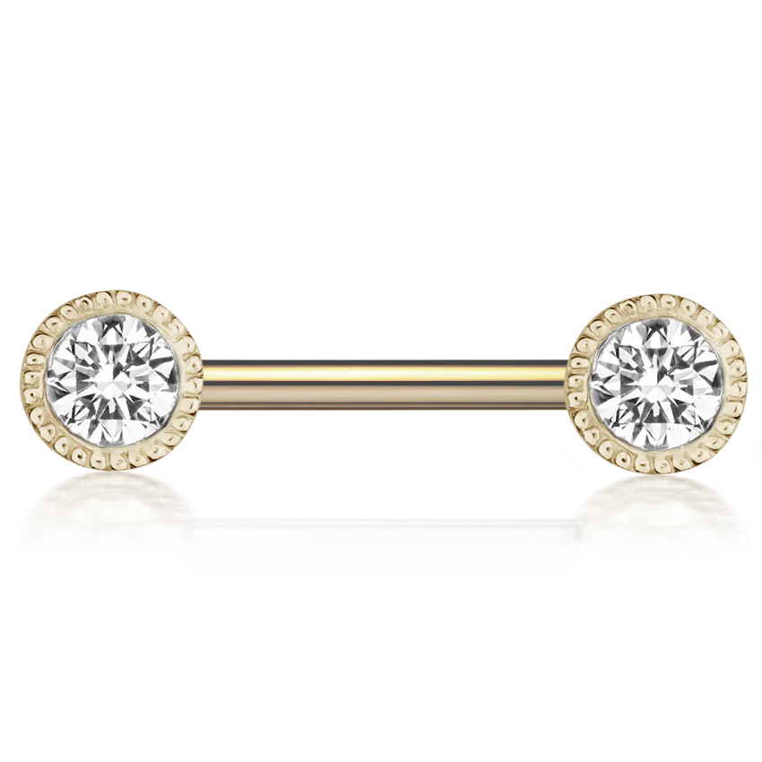Scallop Set Diamond Nipple Barbell - Image 14