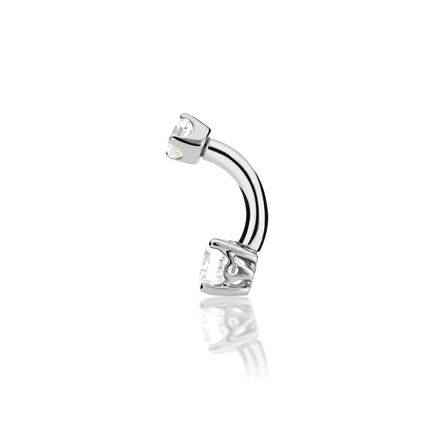 Cubic Zirconia Prong Solitaire Barbell - Image 18
