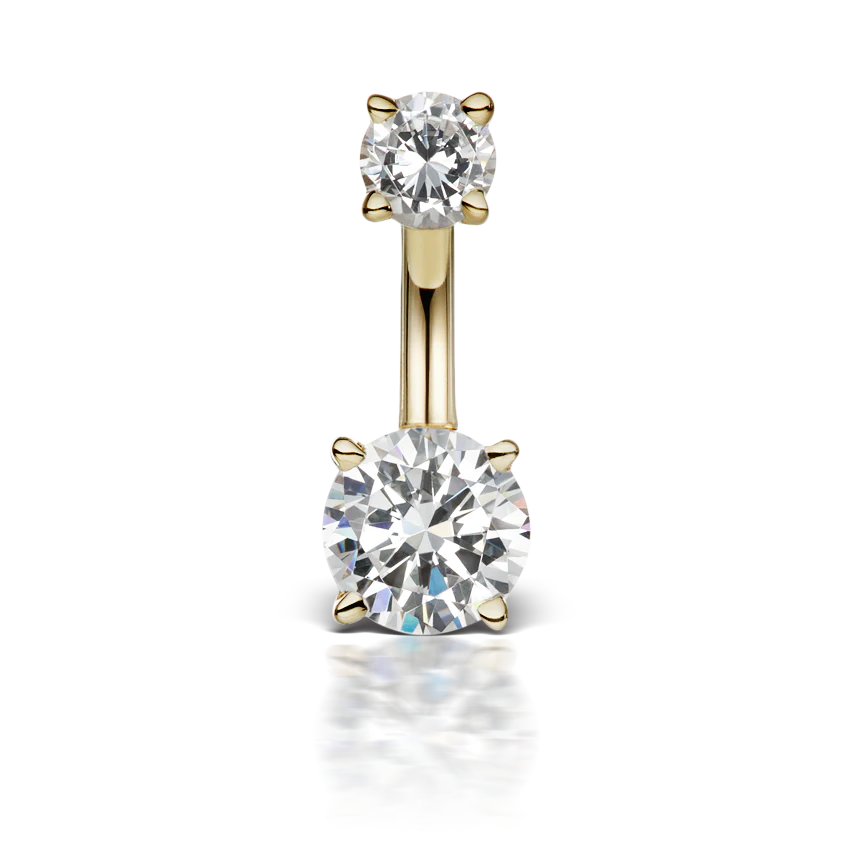Cubic Zirconia Prong Solitaire Barbell - Image 35