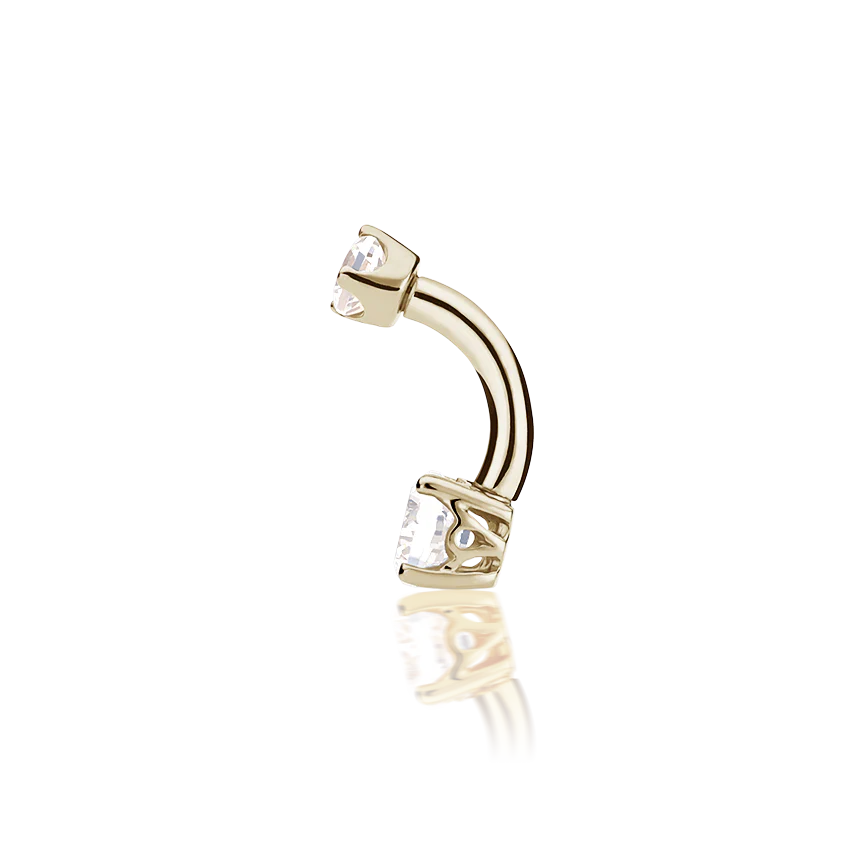 Cubic Zirconia Prong Solitaire Barbell - Image 42