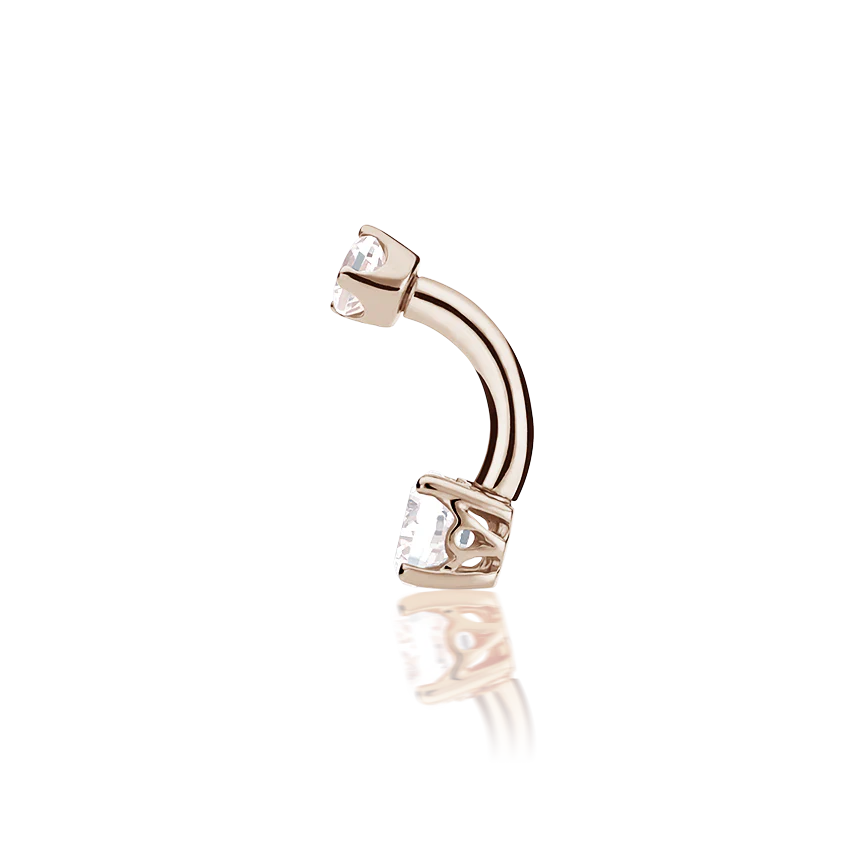 Cubic Zirconia Prong Solitaire Barbell - Image 62