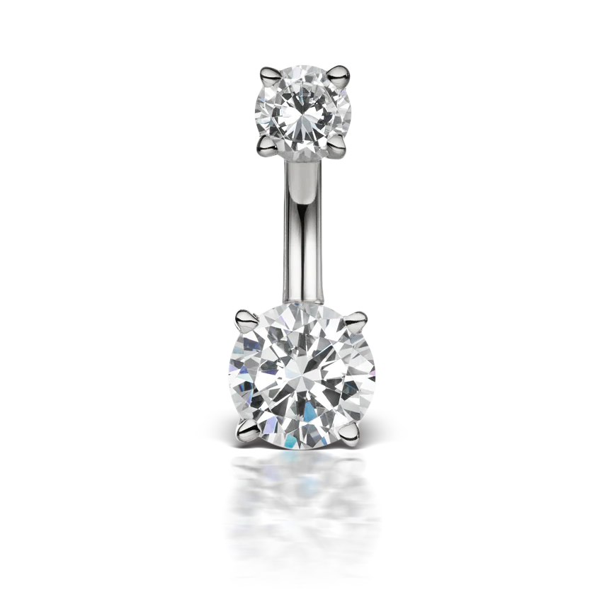 Cubic Zirconia Prong Solitaire Barbell - Image 7