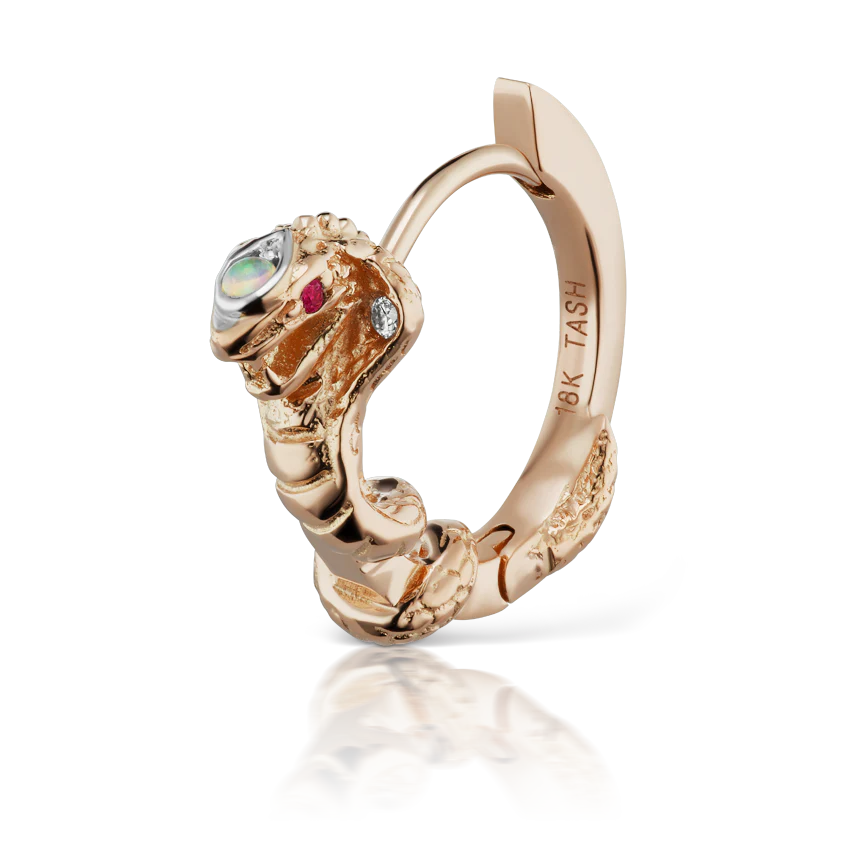 8mm Cobra Clicker with Opal Head and Ruby Eyes - Image 13