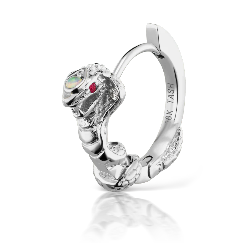 8mm Cobra Clicker with Opal Head and Ruby Eyes - Image 3