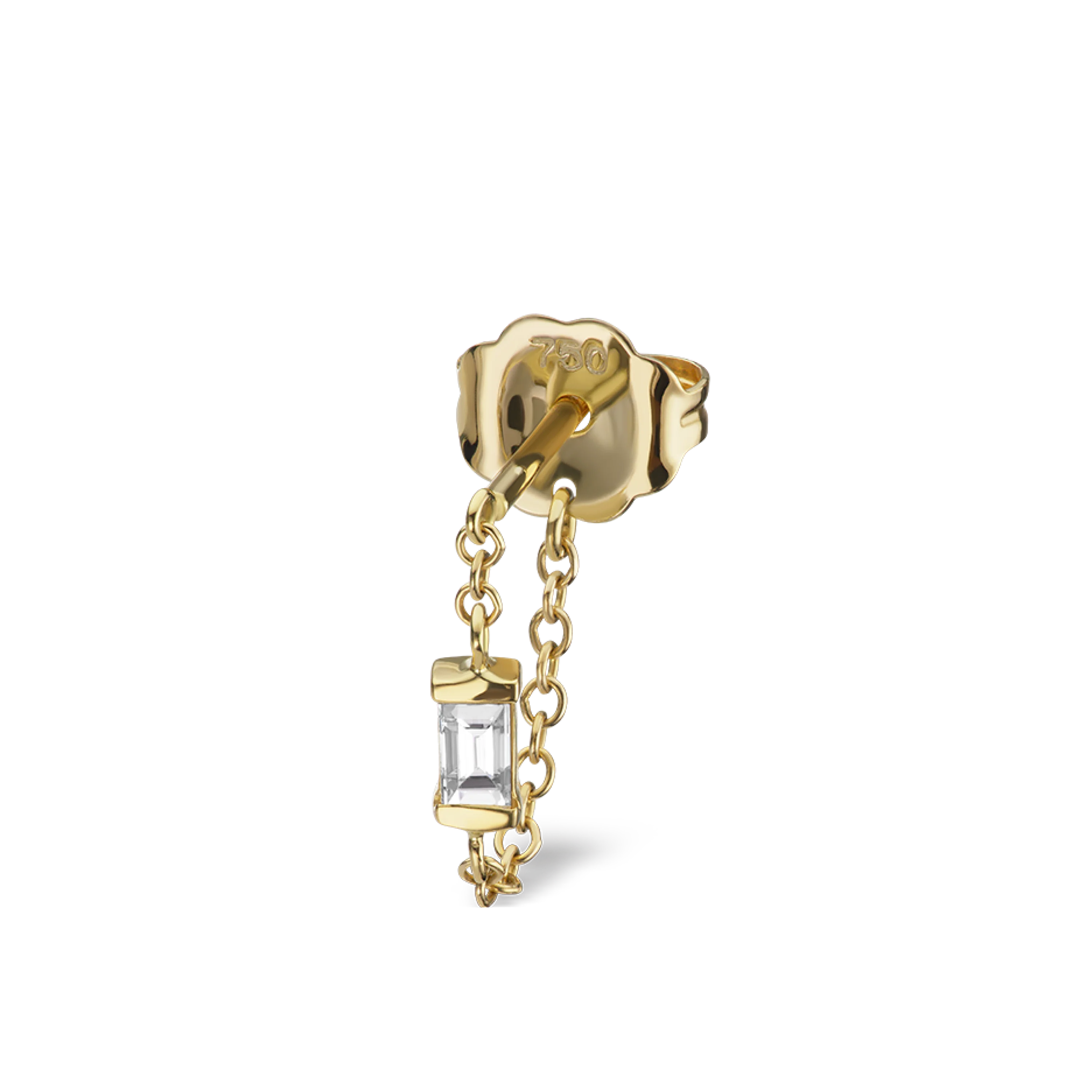 Baguette Diamond Chain Wrap Stud Earring - Image 18