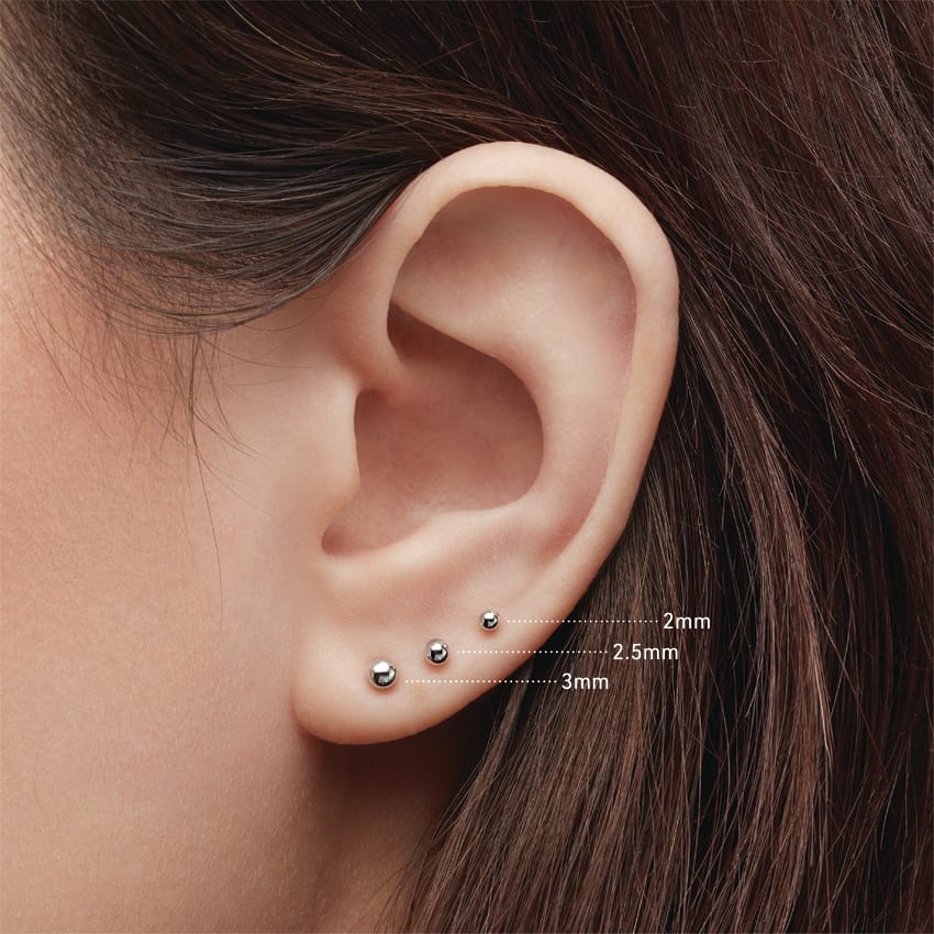 Ball Threaded Stud Earring With Titanium Backing - Image 39
