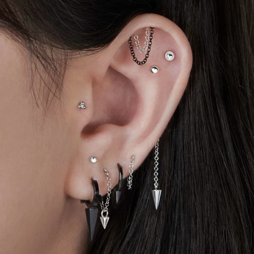 Ball Threaded Stud Earring With Titanium Backing - Image 58