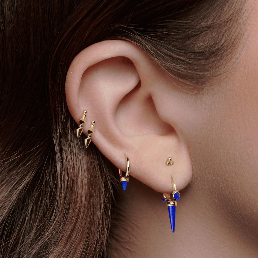 Ball Trinity Threaded Stud Earring - Image 11