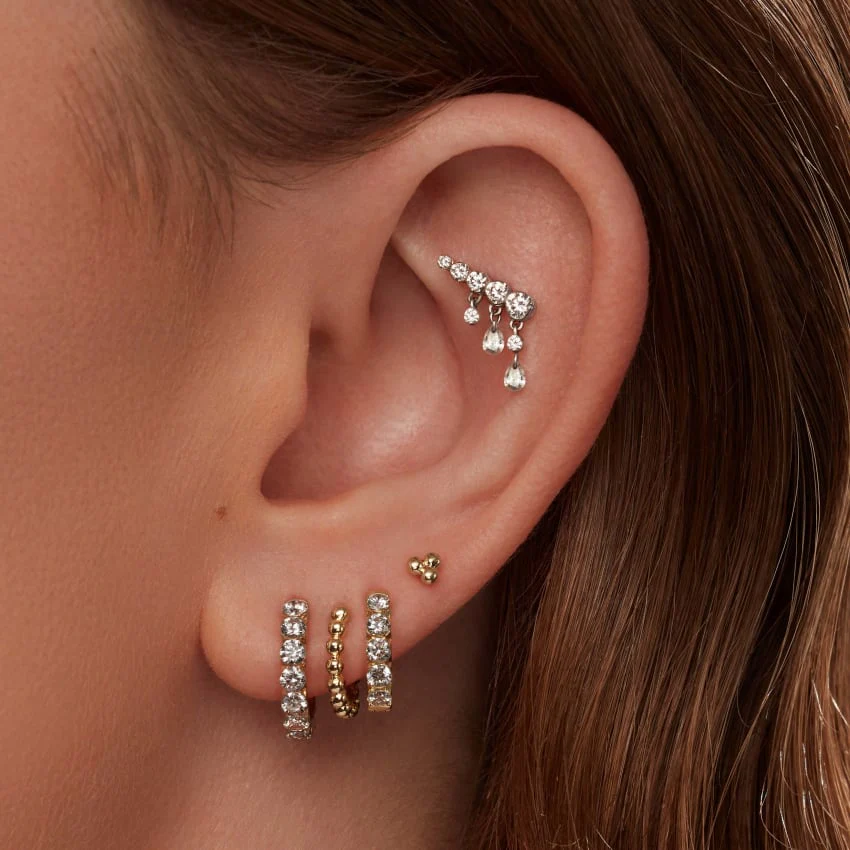 Ball Trinity Threaded Stud Earring - Image 27
