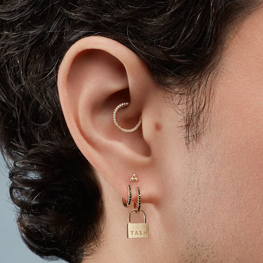 Ball Trinity Threaded Stud Earring With Titanium Backing - Image 10