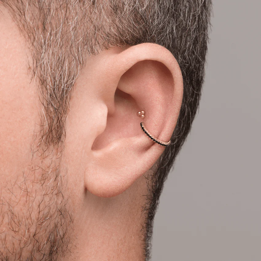 Ball Trinity Threaded Stud Earring With Titanium Backing - Image 13