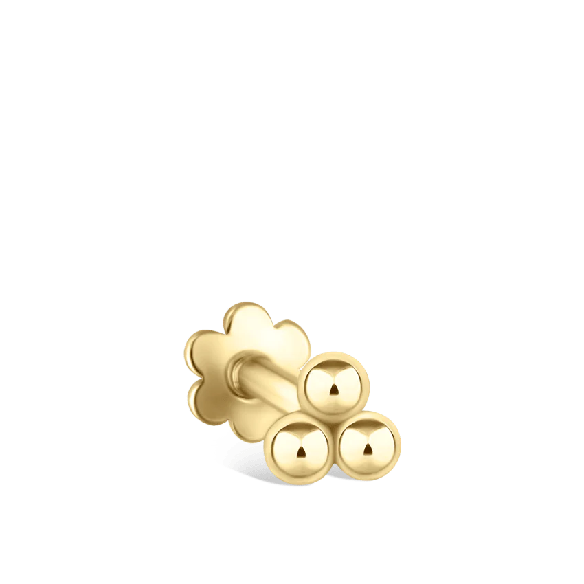 Ball Trinity Threaded Stud Earring With Titanium Backing - Image 23