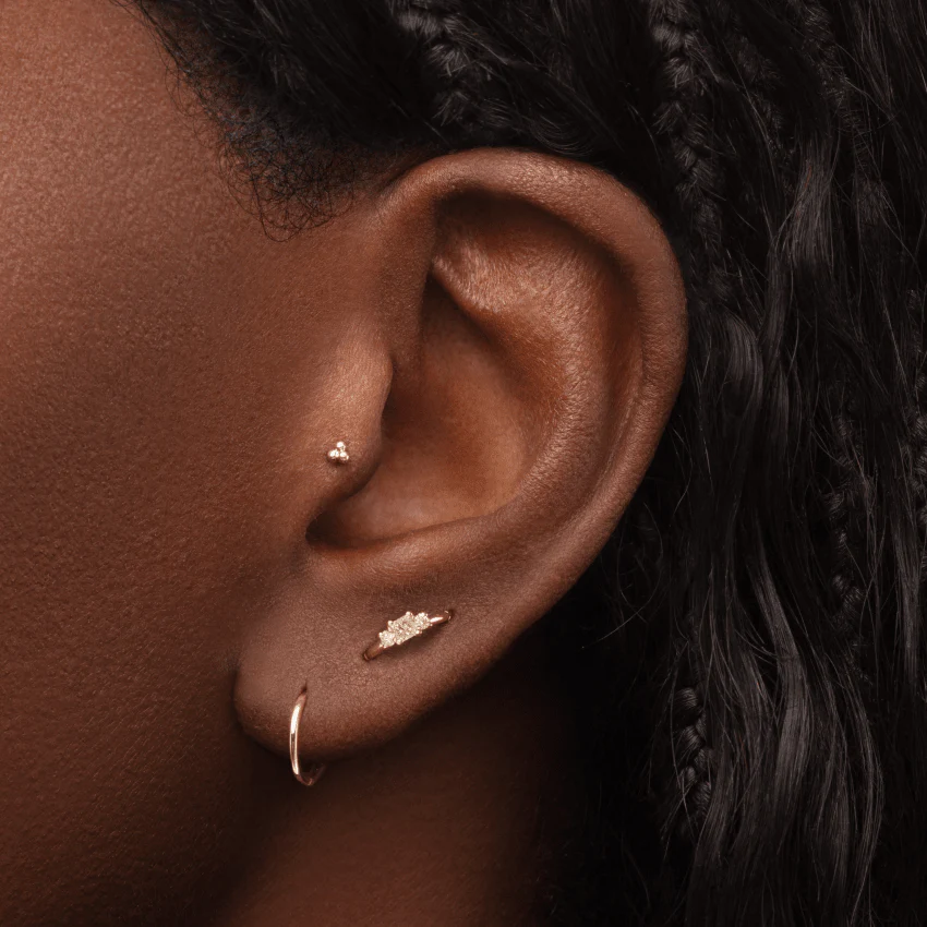 Ball Trinity Threaded Stud Earring With Titanium Backing - Image 34
