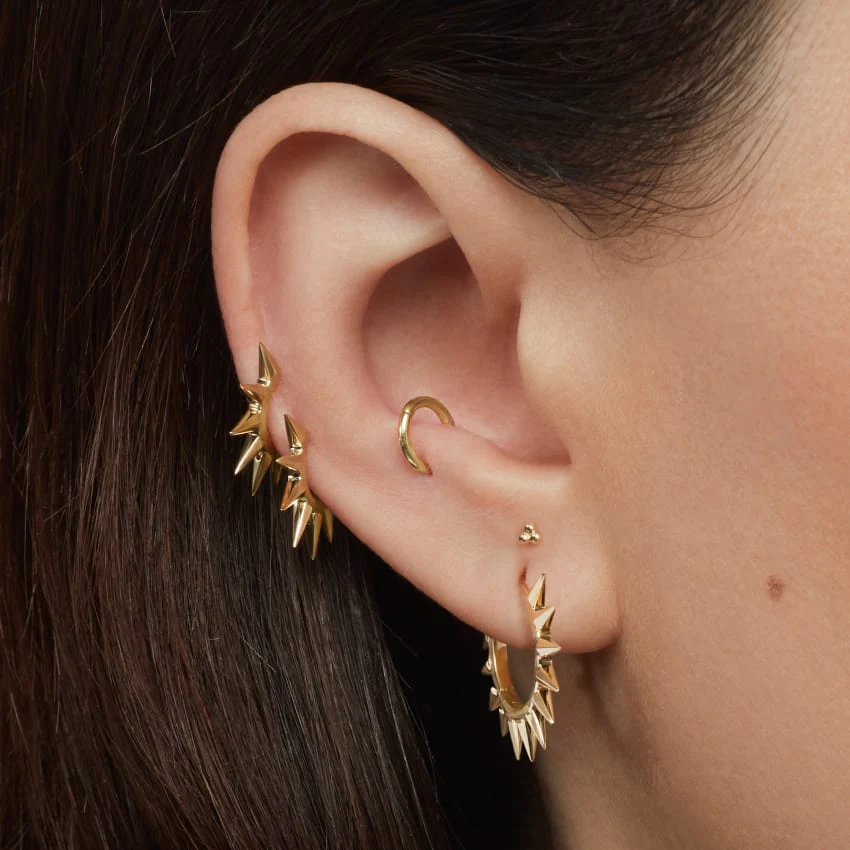 Ball Trinity Threaded Stud Earring With Titanium Backing - Image 6