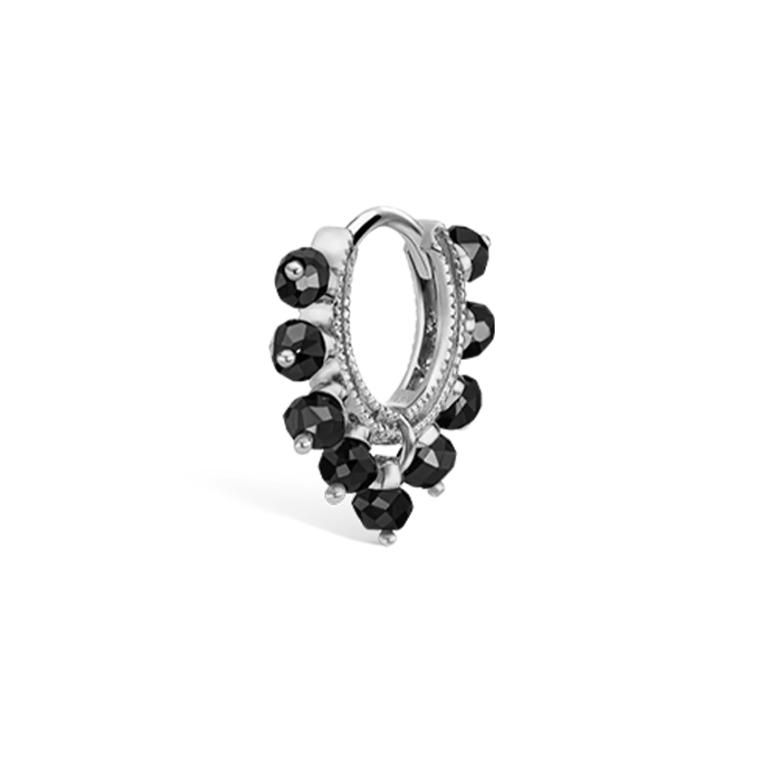 Black Diamond Coronet Hoop Earring - Image 2