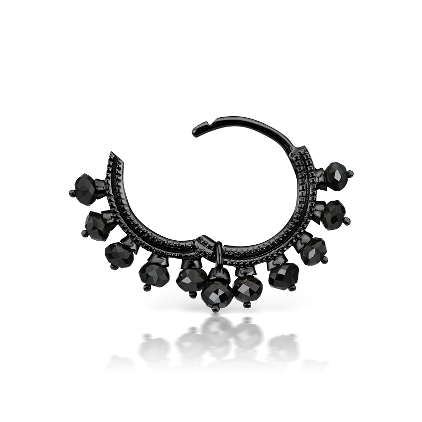 Black Diamond Coronet Hoop Earring - Image 34