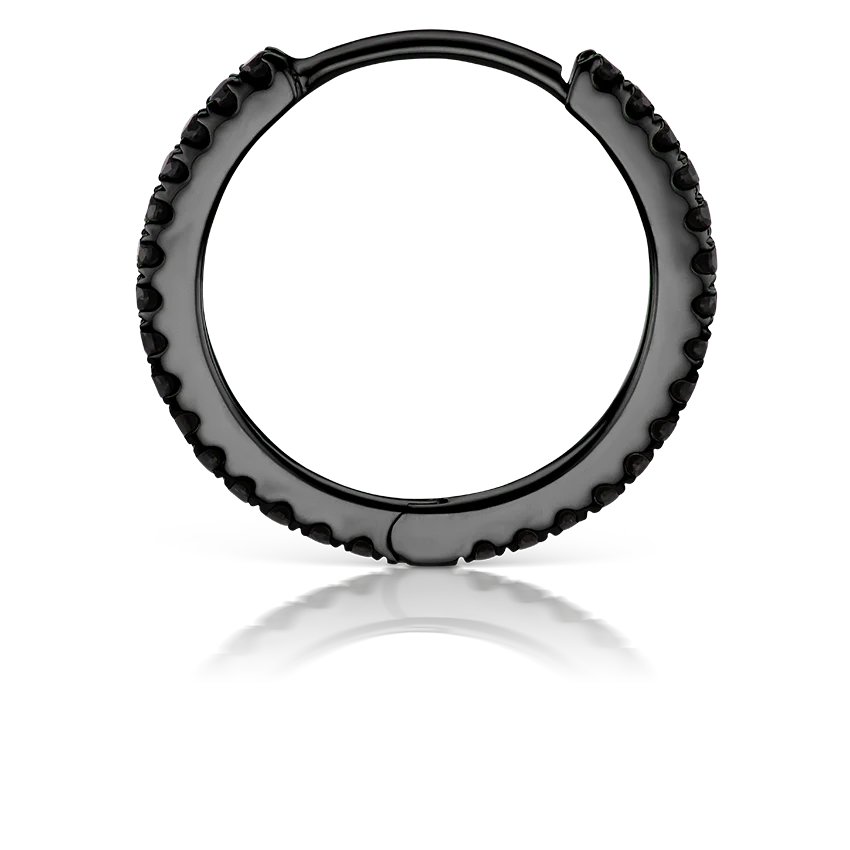 Black Diamond Eternity Hoop Earring - Image 100