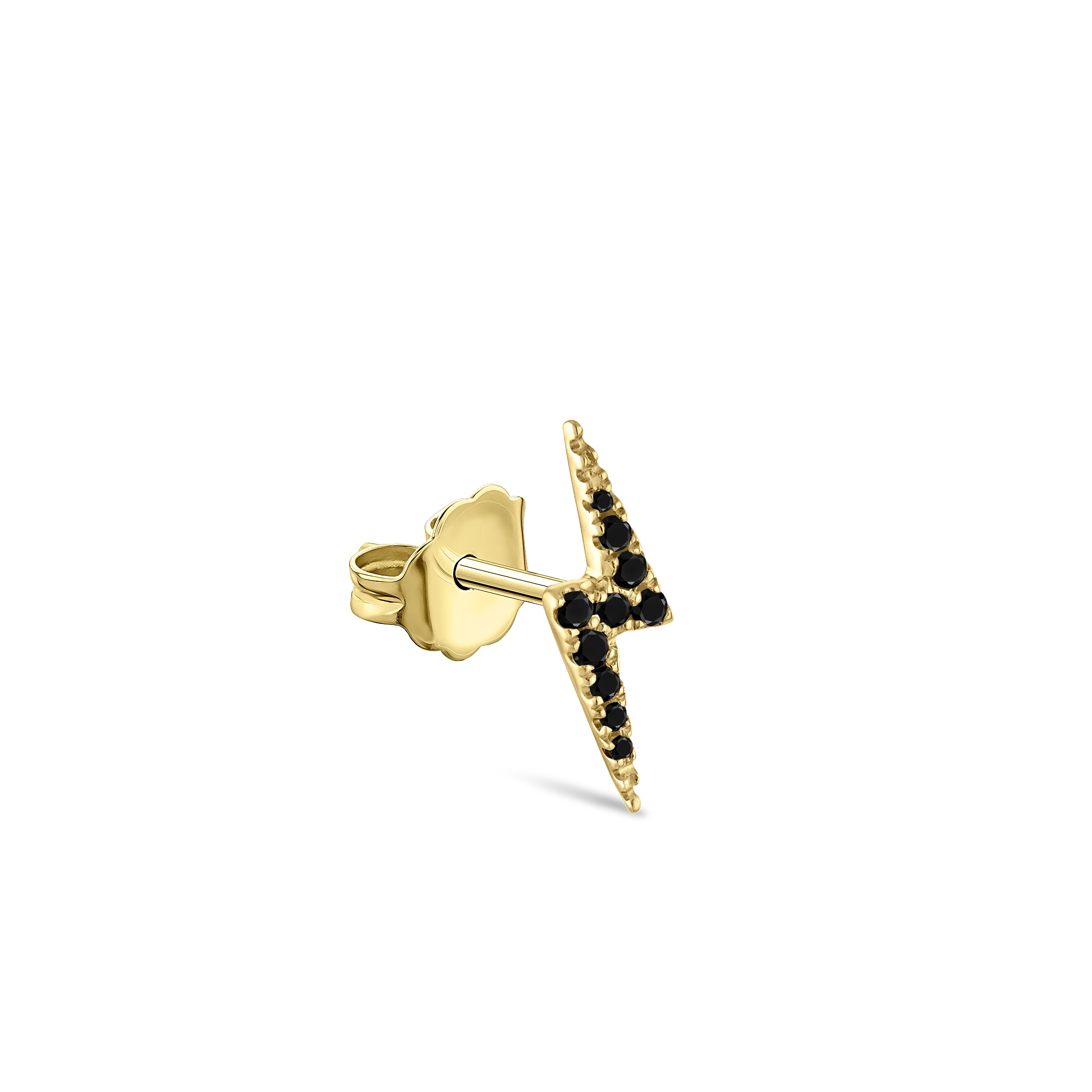 Black Diamond Lightning Bolt Stud Earring - Image 12