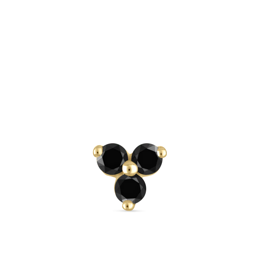 Black Diamond Trinity Threaded Stud Earring - Image 12