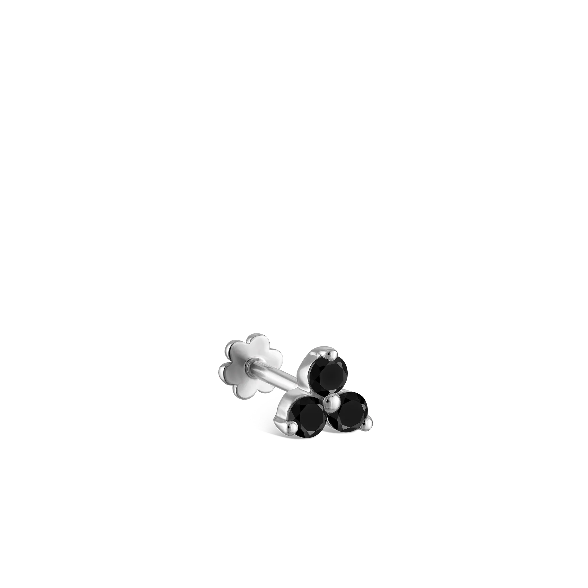 Black Diamond Trinity Threaded Stud Earring - Image 23
