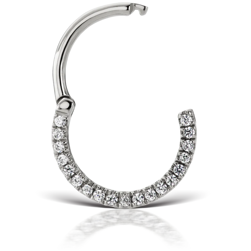 Cubic Zirconia Horizontal Eternity Hoop Earring - Image 10