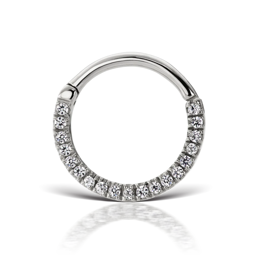Cubic Zirconia Horizontal Eternity Hoop Earring - Image 11
