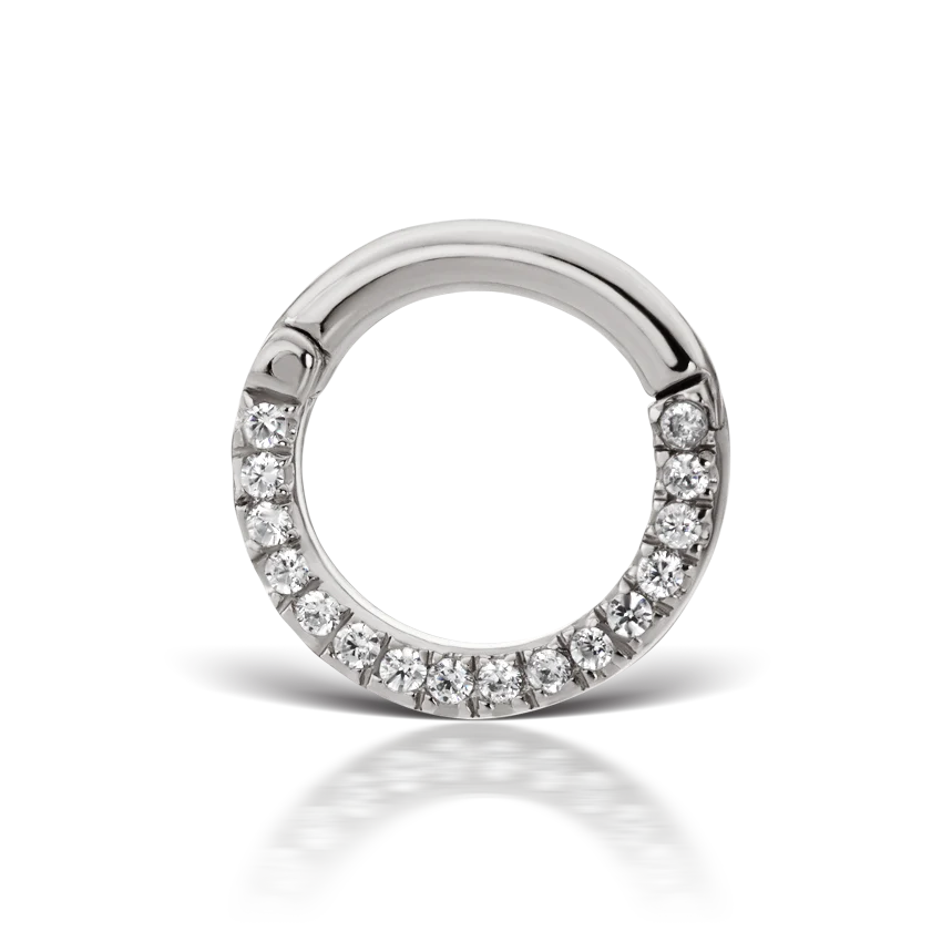 Cubic Zirconia Horizontal Eternity Hoop Earring - Image 12