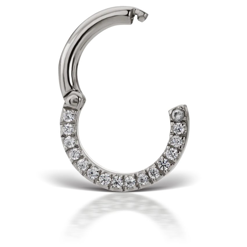 Cubic Zirconia Horizontal Eternity Hoop Earring - Image 13