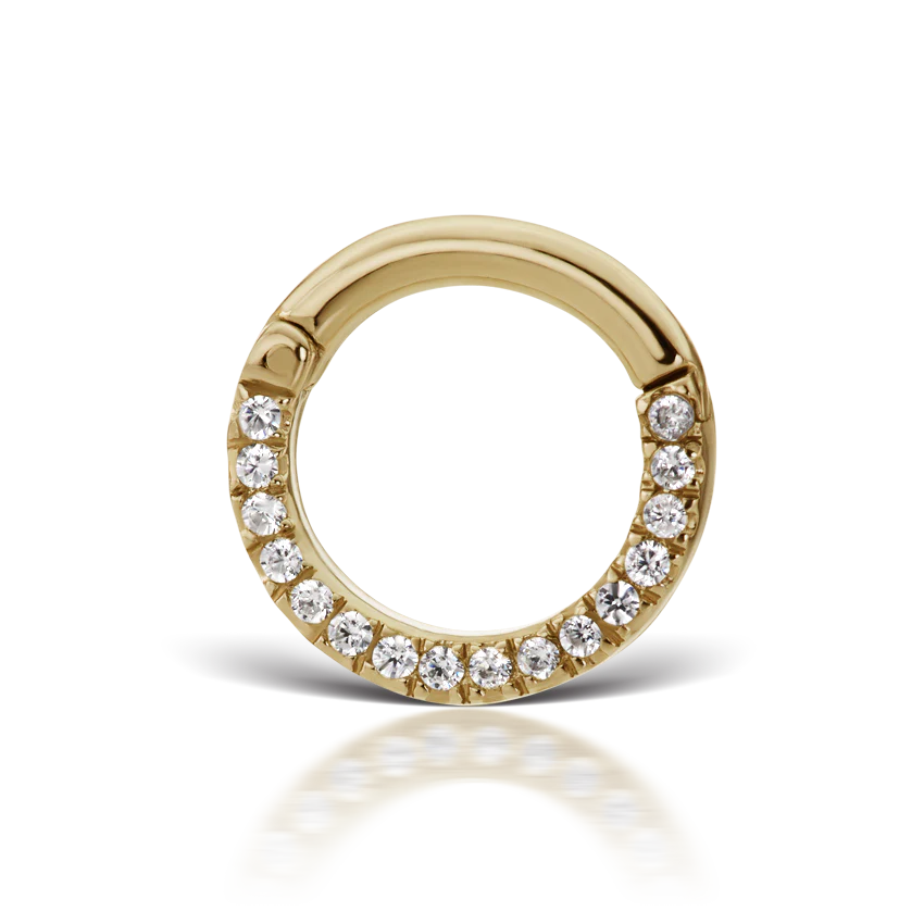 Cubic Zirconia Horizontal Eternity Hoop Earring - Image 14