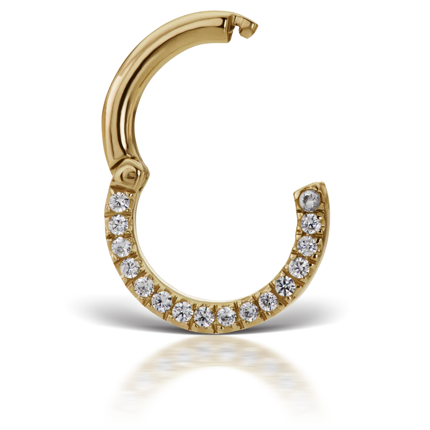 Cubic Zirconia Horizontal Eternity Hoop Earring - Image 15